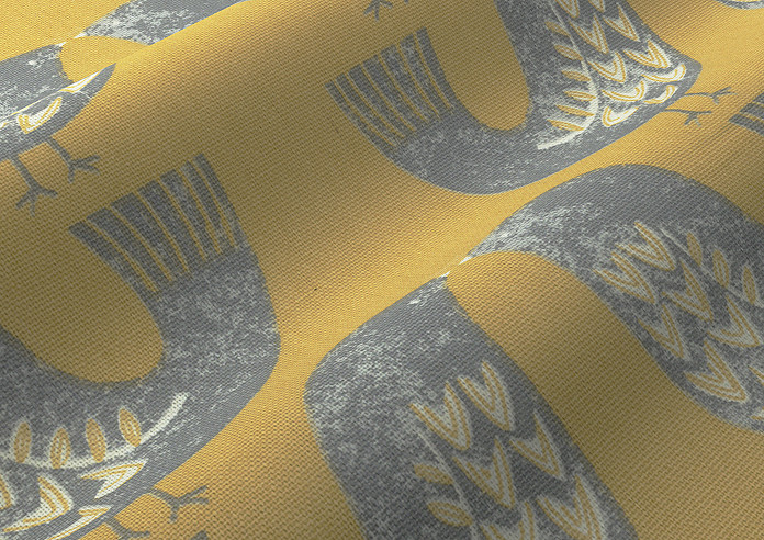 Scandi Birds, Mustard - Made to Measure Curtains - Image 4